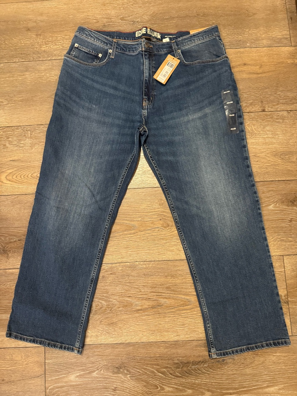Eddie Bauer Mens Mr Eddies Flex Jeans Relaxed Fit Dark Meridian Blue 40x30 NWT